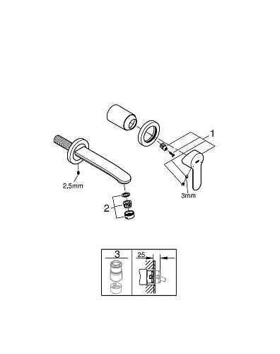 Смеситель для раковины GROHE Eurostyle Cosmopolitan (19571002) внешняя часть, хром Смеситель для раковины GROHE Eurostyle Cosmopolitan (19571002) внешняя часть, хром