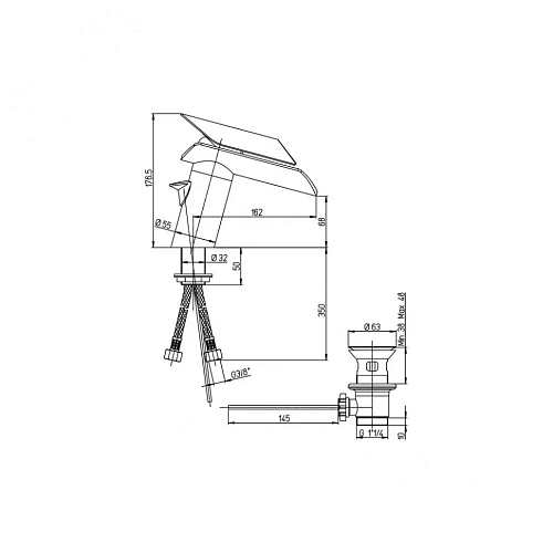 Смеситель для кухни Paini Liberty 17F3570BKM Смеситель для кухни Paini Liberty 17F3570BKM