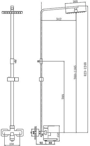 Душевая система Haiba HB24803 Душевая система Haiba HB24803