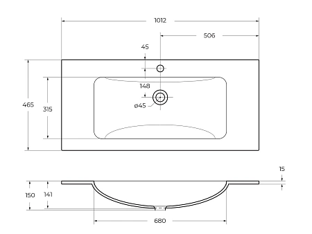 Раковина BelBagno BB1010/465-LV-VTR-BO 1010x465 Раковина BelBagno BB1010/465-LV-VTR-BO 1010x465