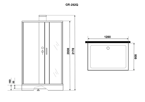 Душевая кабина GROSSMAN Elegans GR252Q (120x80x217) Душевая кабина GROSSMAN Elegans GR252Q (120x80x217)