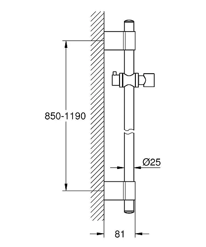 Душевая штанга GROHE Rainshower 1150 мм, хром (27136001) Душевая штанга GROHE Rainshower 1150 мм, хром (27136001)