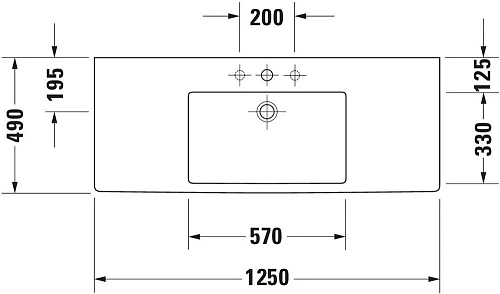 Раковина Duravit Vero 0329120000 125 см Раковина Duravit Vero 0329120000 125 см