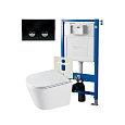 Комплект инсталляции Point Элемент П PN45121 с клавишей смыва Венера, черный/хром, PN44071BC и унитазом Венера белый, с сиденьем микролифт PN41071 Комплект инсталляции Point Элемент П PN45121 с клавишей смыва Венера, черный/хром, PN44071BC и унитазом Венера белый, с сиденьем микролифт PN41071