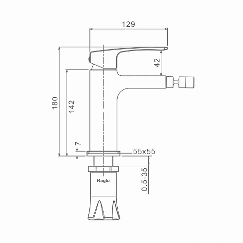 Смеситель для биде Raglo R01.50.03 монолитный, сатин золотой Смеситель для биде Raglo R01.50.03 монолитный, сатин золотой