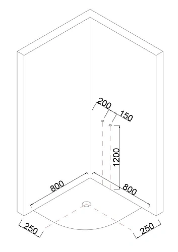 Душевая кабина Taliente 80x80x215см, четверть круга, матовое стекло TA-8080M Душевая кабина Taliente 80x80x215см, четверть круга, матовое стекло TA-8080M
