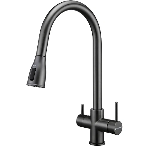 Смеситель для кухни Paulmark Lange вороненая сталь La214212-GM Смеситель для кухни Paulmark Lange вороненая сталь La214212-GM