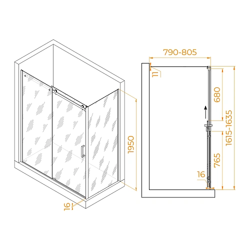 Душевой уголок RGW TO-44-1 (TO-14 + Z-060-2) 1600x800 мм 020744168-11 хром Easy Clean Душевой уголок RGW TO-44-1 (TO-14 + Z-060-2) 1600x800 мм 020744168-11 хром Easy Clean