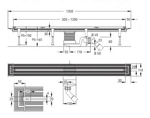Душевой лоток Viega Advantix Vario Set 704360, хром Душевой лоток Viega Advantix Vario Set 704360, хром