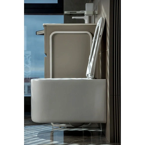 Унитаз подвесной Boheme Mane 970-SET-MW белый матовый c крышкой Унитаз подвесной Boheme Mane 970-SET-MW белый матовый c крышкой