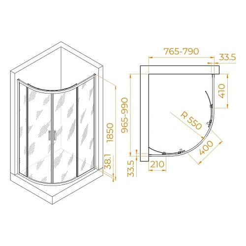 Душевой уголок RGW PA-61 800x1000 мм 41086180-11 хром Easy Clean Душевой уголок RGW PA-61 800x1000 мм 41086180-11 хром Easy Clean