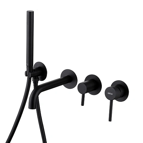 Смеситель для ванны ABBER Wasser Kreis AF8130B скрытого монтажа, черный матовый Смеситель для ванны ABBER Wasser Kreis AF8130B скрытого монтажа, черный матовый