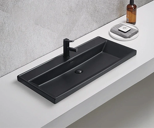 Раковина Gid Bm5510s 72204 встраиваемая сверху черная матовая 101x46.5x15 Раковина Gid Bm5510s 72204 встраиваемая сверху черная матовая 101x46.5x15
