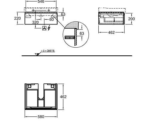 Тумба под раковину Geberit Xeno2 500.505.00.1 58 см Тумба под раковину Geberit Xeno2 500.505.00.1 58 см