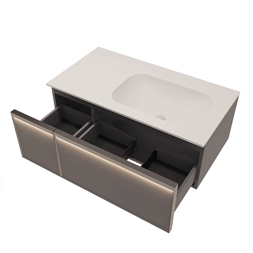 Тумба под раковину Vincea Elise 1000 VMC-4EL100MG-R подвесная, правая, серый матовый Тумба под раковину Vincea Elise 1000 VMC-4EL100MG-R подвесная, правая, серый матовый