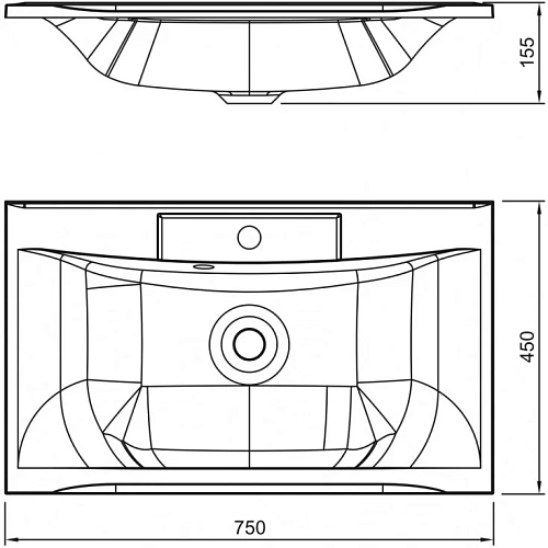 Раковина ART&MAX AM-LAV-750-MR-FP из искусственного мрамора Раковина ART&MAX AM-LAV-750-MR-FP из искусственного мрамора