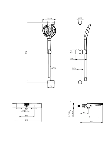 Смеситель для ванны Wonzon & Woghand с термостатом, хром (WW-C2021-A-CR) Смеситель для ванны Wonzon & Woghand с термостатом, хром (WW-C2021-A-CR)