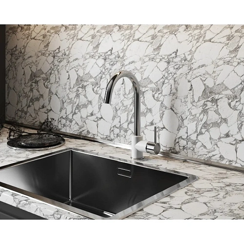 Смеситель для кухни Paini Cox 78CR5722LLMKM белый хром Смеситель для кухни Paini Cox 78CR5722LLMKM белый хром