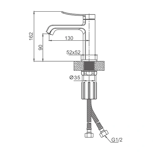 Смеситель для раковины Splenka S31.10.06, черный Смеситель для раковины Splenka S31.10.06, черный