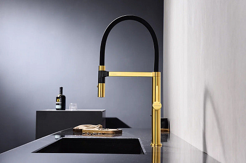 Смеситель для кухни Paulmark Leader брашированное золото Le214101-BG Смеситель для кухни Paulmark Leader брашированное золото Le214101-BG