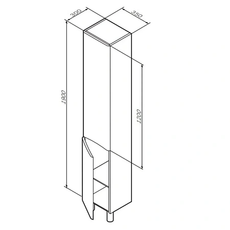 Шкаф-пенал AM.PM Like M80CSL0356WG напольный, левый, 35 см, белый Шкаф-пенал AM.PM Like M80CSL0356WG напольный, левый, 35 см, белый