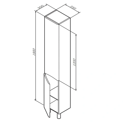 Шкаф-пенал AM.PM Like M80CSL0356WG напольный, левый, 35 см, белый Шкаф-пенал AM.PM Like M80CSL0356WG напольный, левый, 35 см, белый