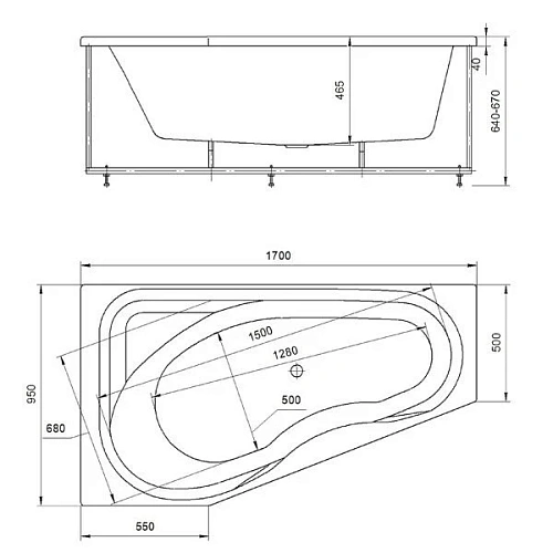 Акриловая ванна Aquatek Медея R MED180-0000012 Акриловая ванна Aquatek Медея R MED180-0000012
