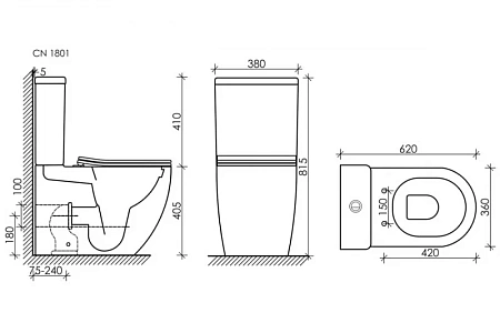 Бачок для унитаза Ceramica Nova MIA Rimless CN1801-T белый Бачок для унитаза Ceramica Nova MIA Rimless CN1801-T белый