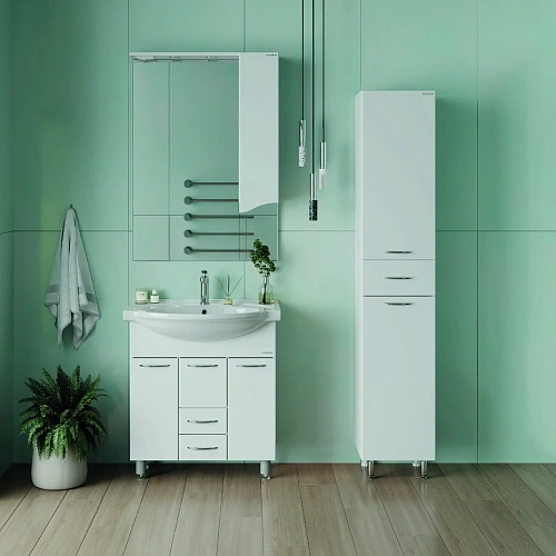 Шкаф-пенал Onika Модерн 36 см 403602 напольный, белый, с бельевой корзиной, левый Шкаф-пенал Onika Модерн 36 см 403602 напольный, белый, с бельевой корзиной, левый