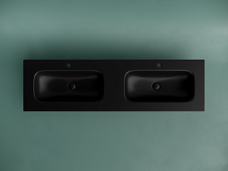 Раковина Ceramica Nova Grace CN7023MB мебельная 1610x457x137 с двумя чашами и отверстиями под смеситель черный матовый Раковина Ceramica Nova Grace CN7023MB мебельная 1610x457x137 с двумя чашами и отверстиями под смеситель черный матовый