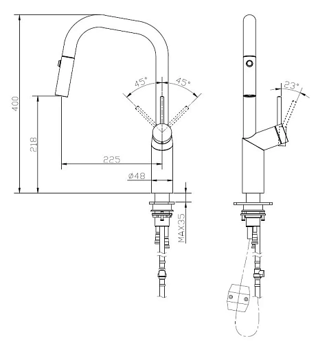 Смеситель для кухни Vincea VKF-107BN, брашированный никель Смеситель для кухни Vincea VKF-107BN, брашированный никель