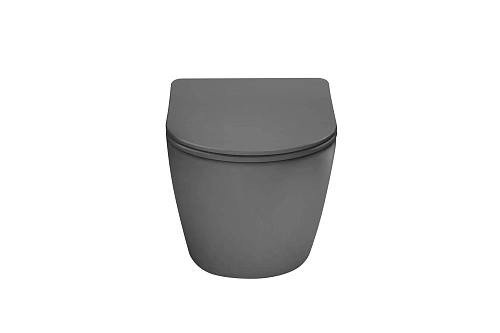 Унитаз подвесной Vincea Globo VT1-14TMA Tornado, антрацит матовый, ультратонкое soft-close сиденье Унитаз подвесной Vincea Globo VT1-14TMA Tornado, антрацит матовый, ультратонкое soft-close сиденье