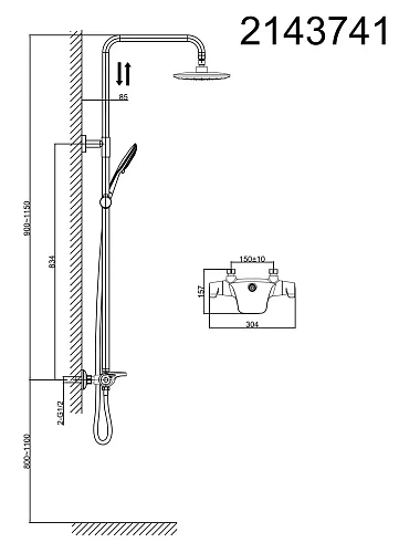 Душевая система D&K Bayern Potsdam DA2143741B14 Душевая система D&K Bayern Potsdam DA2143741B14