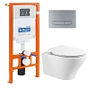 Комплект унитаза BelBagno ACQUA BB340CHR инсталляцией BB002-80 и клавишей смыва BB006-PR-CHROME.M