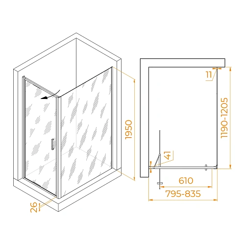 Душевой уголок RGW SV-145 800x1200 мм 703214582-11 хром Easy Clean Душевой уголок RGW SV-145 800x1200 мм 703214582-11 хром Easy Clean