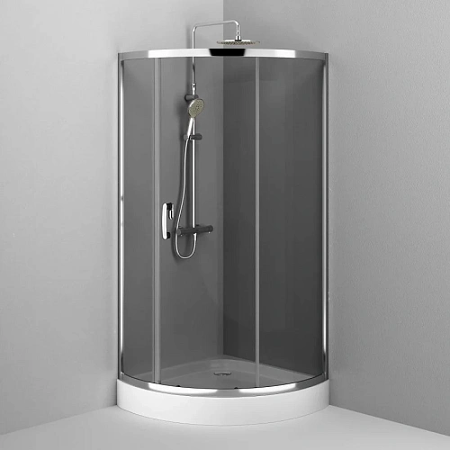 Душевой уголок AM.PM Like W83G-315-090CG Slide 90x90, стекло тонированное, профиль хром Душевой уголок AM.PM Like W83G-315-090CG Slide 90x90, стекло тонированное, профиль хром