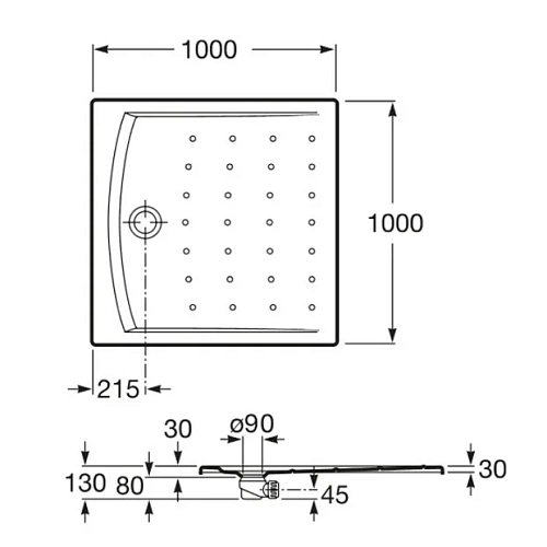 Душевой поддон Roca Hall 1000х1000 белый 276077000 Душевой поддон Roca Hall 1000х1000 белый 276077000