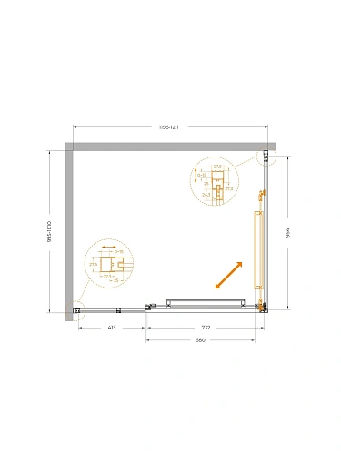 Душевой уголок CEZARES LUX-AH-FS-11-120/100-C-CR 120x100 см, профиль хром, стекло прозрачное Душевой уголок CEZARES LUX-AH-FS-11-120/100-C-CR 120x100 см, профиль хром, стекло прозрачное