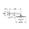 Верхний душ GROHE Rainshower F-series, 254х254 мм, с ограничением расхода воды, хром (26070000) Верхний душ GROHE Rainshower F-series, 254х254 мм, с ограничением расхода воды, хром (26070000)