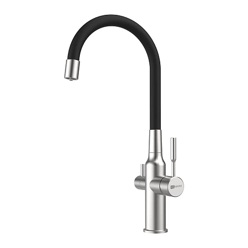 Смеситель для кухни Lemark Expert LM5083S-Black с подключением к фильтру, сталь/черный Смеситель для кухни Lemark Expert LM5083S-Black с подключением к фильтру, сталь/черный