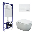 Комплект инсталляции BERGES NOVUM525, с клавишей смыва L1 белый, VENTAS Rimless и сиденьем Ventas Slim SO, микролифт, быстросъём 043308 Комплект инсталляции BERGES NOVUM525, с клавишей смыва L1 белый, VENTAS Rimless и сиденьем Ventas Slim SO, микролифт, быстросъём 043308