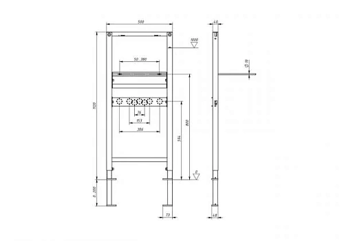 Инсталляция для раковины NOFER HYDROSMART 07805.N с креплением к полу и стене Инсталляция для раковины NOFER HYDROSMART 07805.N с креплением к полу и стене