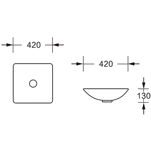 Раковина Ceruttispa CR7034D 420х420х130 накладная, белая, квадратная Раковина Ceruttispa CR7034D 420х420х130 накладная, белая, квадратная