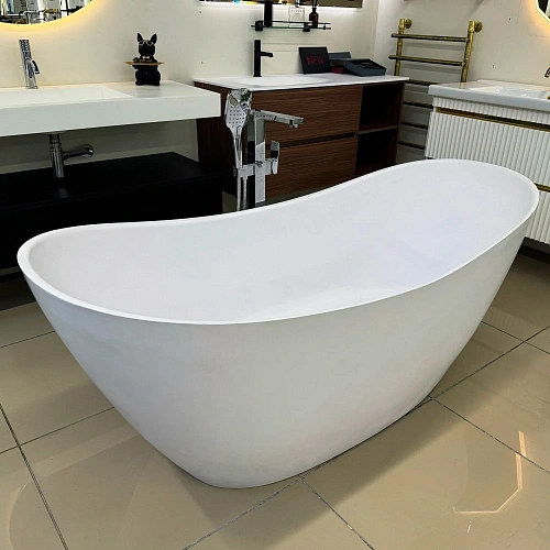 Ванна отдельностоящая Marmo-Elite Вентура VBA167-77 1670x770 из искусственного камня, без перелива, глянцевая Ванна отдельностоящая Marmo-Elite Вентура VBA167-77 1670x770 из искусственного камня, без перелива, глянцевая