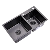 Кухонная мойка Splenka S706.7843.09 с двумя чашами из нержавеющей стали в базу от 80см, графит