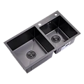 Кухонная мойка Splenka S706.7843.09 с двумя чашами из нержавеющей стали в базу от 80см, графит Кухонная мойка Splenka S706.7843.09 с двумя чашами из нержавеющей стали в базу от 80см, графит