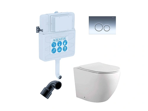 Комплект унитаза SET BW AQUATEK ЕВРОПА-018 3в1 с инсталляцией, клавишей смыва и сиденьем микролифт Комплект унитаза SET BW AQUATEK ЕВРОПА-018 3в1 с инсталляцией, клавишей смыва и сиденьем микролифт
