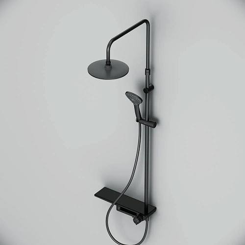 Душевая система AM.PM Gem F0790722 верхний душ 220мм черный Душевая система AM.PM Gem F0790722 верхний душ 220мм черный