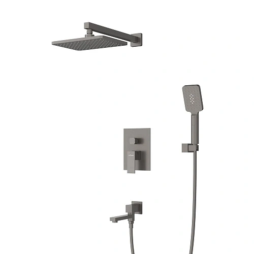 Душевая система CEZARES SLIDER-VDSET-GM встраиваемая, со шлангом, с держателем, оружейная сталь Душевая система CEZARES SLIDER-VDSET-GM встраиваемая, со шлангом, с держателем, оружейная сталь