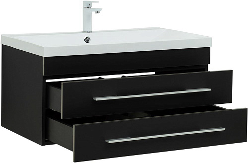 Тумба под раковину Aquanet Верона 90 New черный матовый 00272429 Тумба под раковину Aquanet Верона 90 New черный матовый 00272429